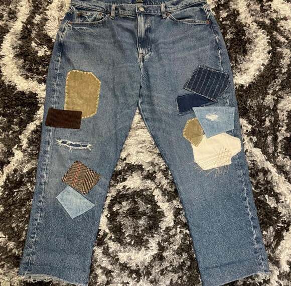 Polo Ralph Lauren Denim - Polo Ralph Lauren The Slim Boyfriend Patchwork Distressed Denim Jeans Sz 31